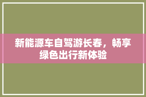 新能源车自驾游长春，畅享绿色出行新体验