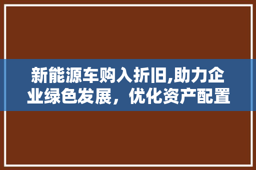 新能源车购入折旧,助力企业绿色发展，优化资产配置步骤