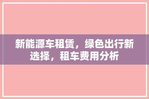 新能源车租赁，绿色出行新选择，租车费用分析