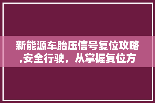 新能源车胎压信号复位攻略,安全行驶，从掌握复位方法开始