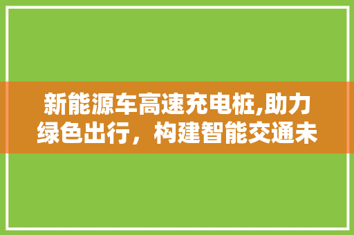 新能源车高速充电桩,助力绿色出行，构建智能交通未来