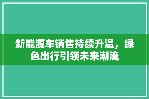 新能源车销售持续升温，绿色出行引领未来潮流