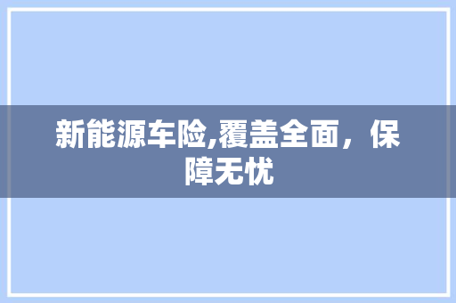 新能源车险,覆盖全面，保障无忧