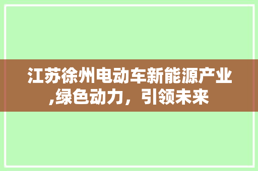 江苏徐州电动车新能源产业,绿色动力，引领未来