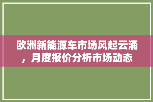 欧洲新能源车市场风起云涌，月度报价分析市场动态