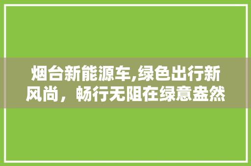 烟台新能源车,绿色出行新风尚，畅行无阻在绿意盎然的海滨城市