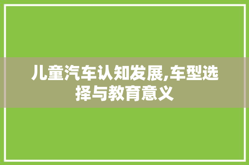 儿童汽车认知发展,车型选择与教育意义