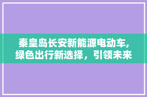秦皇岛长安新能源电动车,绿色出行新选择，引领未来出行潮流