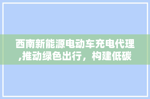 西南新能源电动车充电代理,推动绿色出行，构建低碳生活
