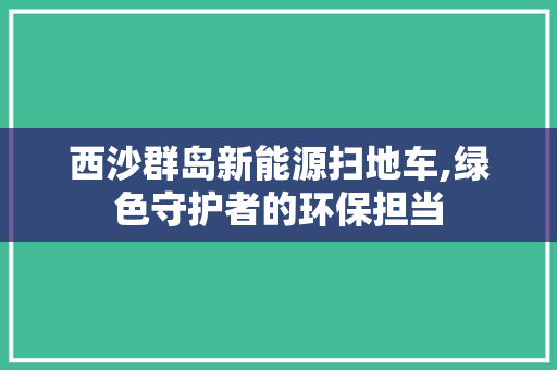 西沙群岛新能源扫地车,绿色守护者的环保担当