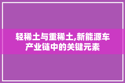 轻稀土与重稀土,新能源车产业链中的关键元素