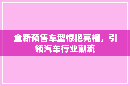 全新预售车型惊艳亮相，引领汽车行业潮流