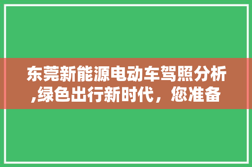 东莞新能源电动车驾照分析,绿色出行新时代，您准备好了吗