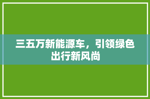三五万新能源车，引领绿色出行新风尚