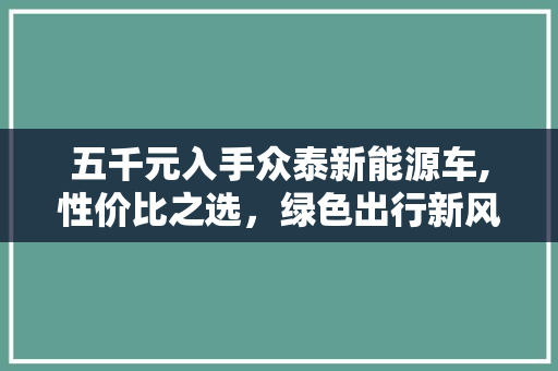 五千元入手众泰新能源车,性价比之选，绿色出行新风尚