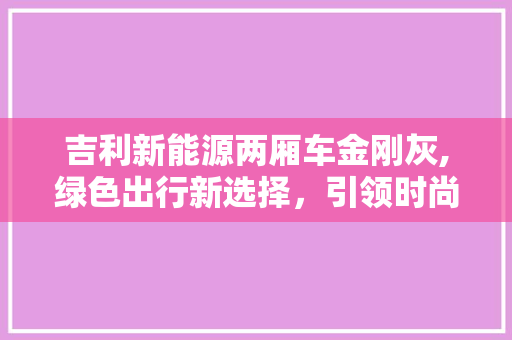 吉利新能源两厢车金刚灰,绿色出行新选择，引领时尚潮流
