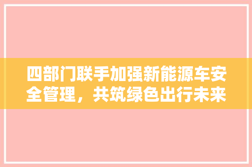 四部门联手加强新能源车安全管理，共筑绿色出行未来