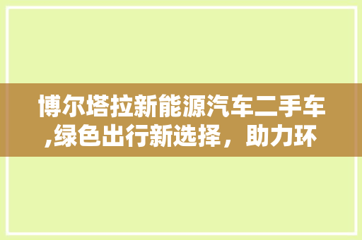 博尔塔拉新能源汽车二手车,绿色出行新选择，助力环保事业
