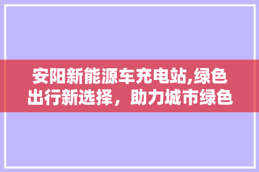 安阳新能源车充电站,绿色出行新选择，助力城市绿色发展