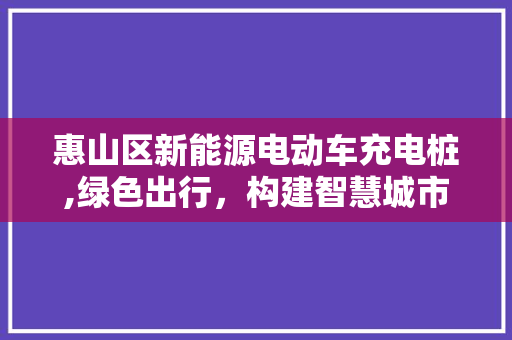 惠山区新能源电动车充电桩,绿色出行，构建智慧城市新格局