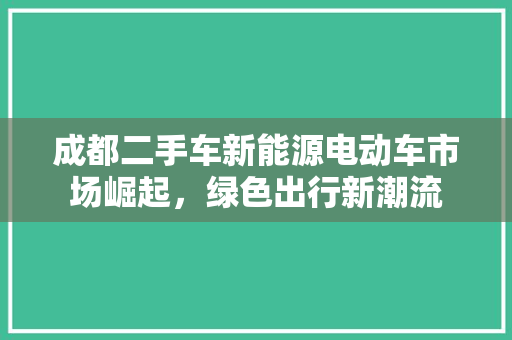 成都二手车新能源电动车市场崛起，绿色出行新潮流