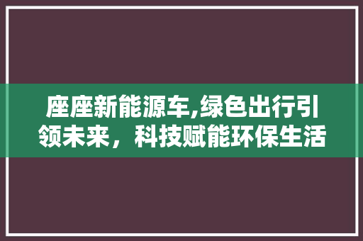座座新能源车,绿色出行引领未来，科技赋能环保生活