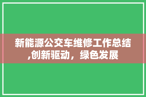 新能源公交车维修工作总结,创新驱动，绿色发展