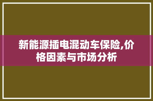 新能源插电混动车保险,价格因素与市场分析