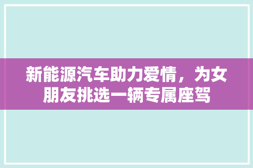 新能源汽车助力爱情，为女朋友挑选一辆专属座驾