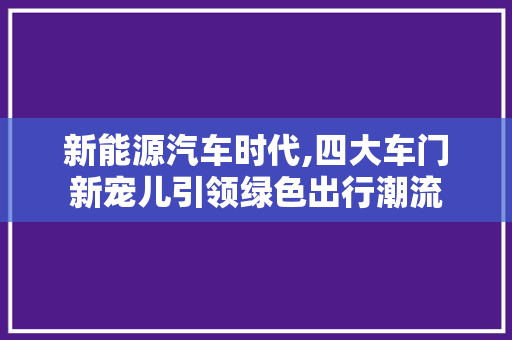 新能源汽车时代,四大车门新宠儿引领绿色出行潮流