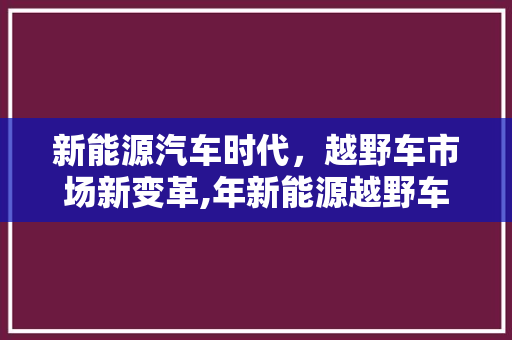 新能源汽车时代，越野车市场新变革,年新能源越野车价格分析