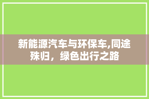 新能源汽车与环保车,同途殊归，绿色出行之路