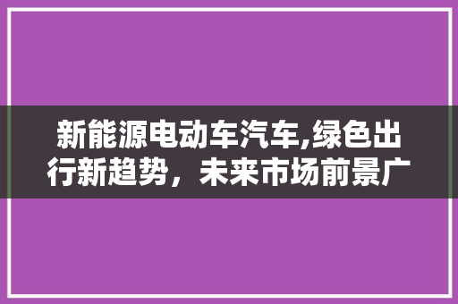 新能源电动车汽车,绿色出行新趋势，未来市场前景广阔