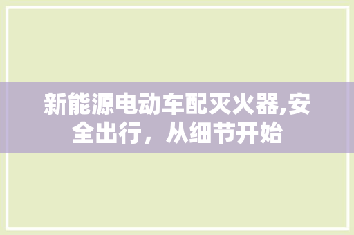 新能源电动车配灭火器,安全出行，从细节开始
