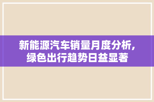 新能源汽车销量月度分析,绿色出行趋势日益显著