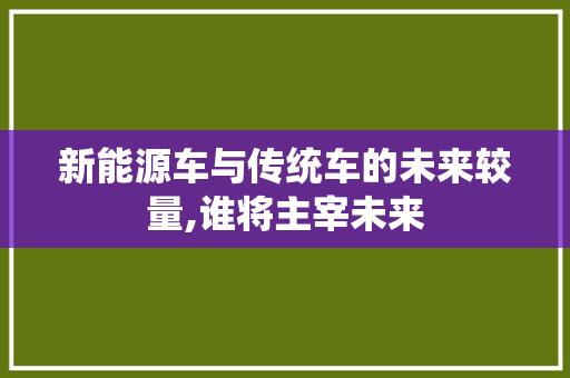 新能源车与传统车的未来较量,谁将主宰未来