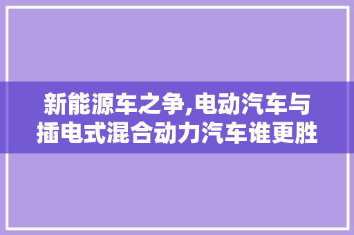 新能源车之争,电动汽车与插电式混合动力汽车谁更胜一筹