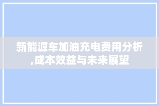新能源车加油充电费用分析,成本效益与未来展望