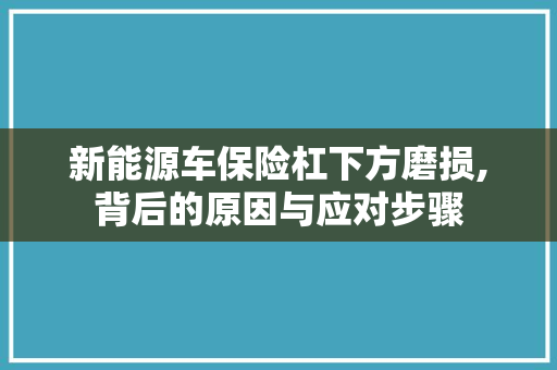 新能源车保险杠下方磨损,背后的原因与应对步骤