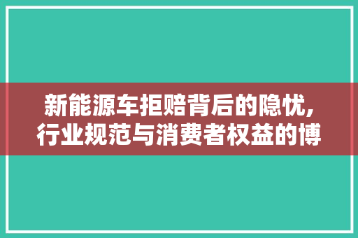 新能源车拒赔背后的隐忧,行业规范与消费者权益的博弈