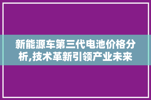 新能源车第三代电池价格分析,技术革新引领产业未来