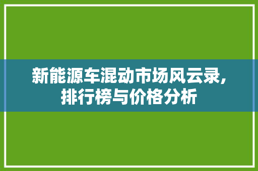 新能源车混动市场风云录,排行榜与价格分析