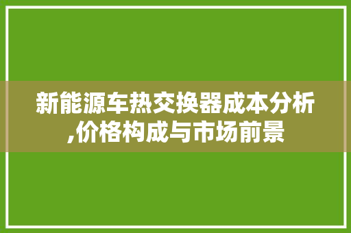 新能源车热交换器成本分析,价格构成与市场前景