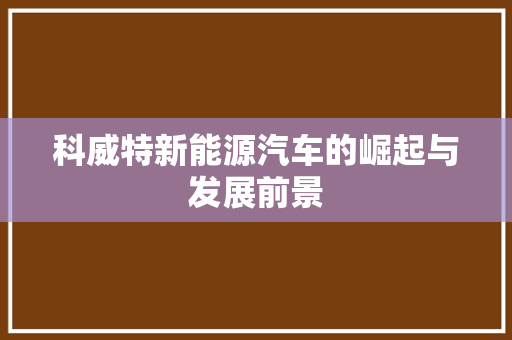科威特新能源汽车的崛起与发展前景