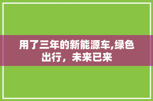 用了三年的新能源车,绿色出行，未来已来