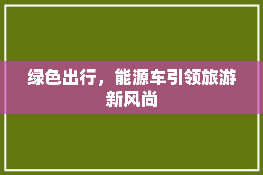 绿色出行，能源车引领旅游新风尚