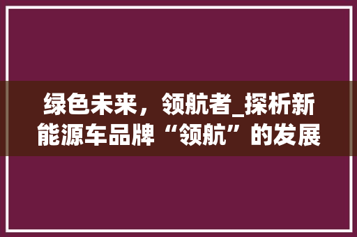 绿色未来，领航者_探析新能源车品牌“领航”的发展之路