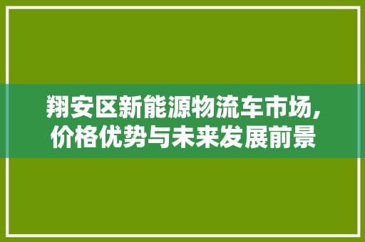 翔安区新能源物流车市场,价格优势与未来发展前景