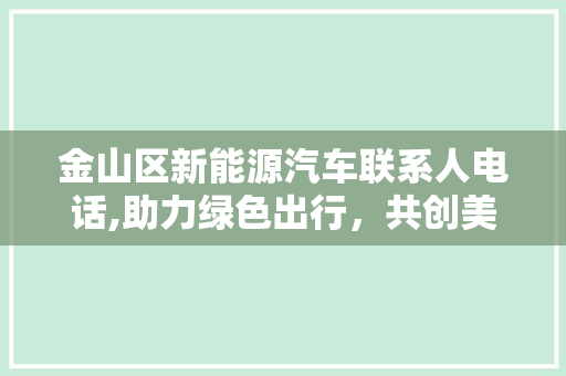金山区新能源汽车联系人电话,助力绿色出行，共创美好未来