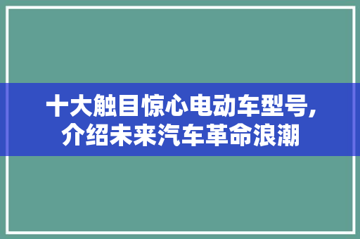 十大触目惊心电动车型号,介绍未来汽车革命浪潮